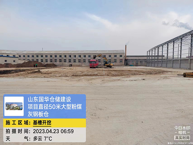 武汉大型粉煤灰钢板仓直径50米项目进场